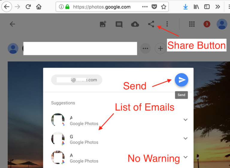 Do NOT Share Your Google Photos Tech TLDR;